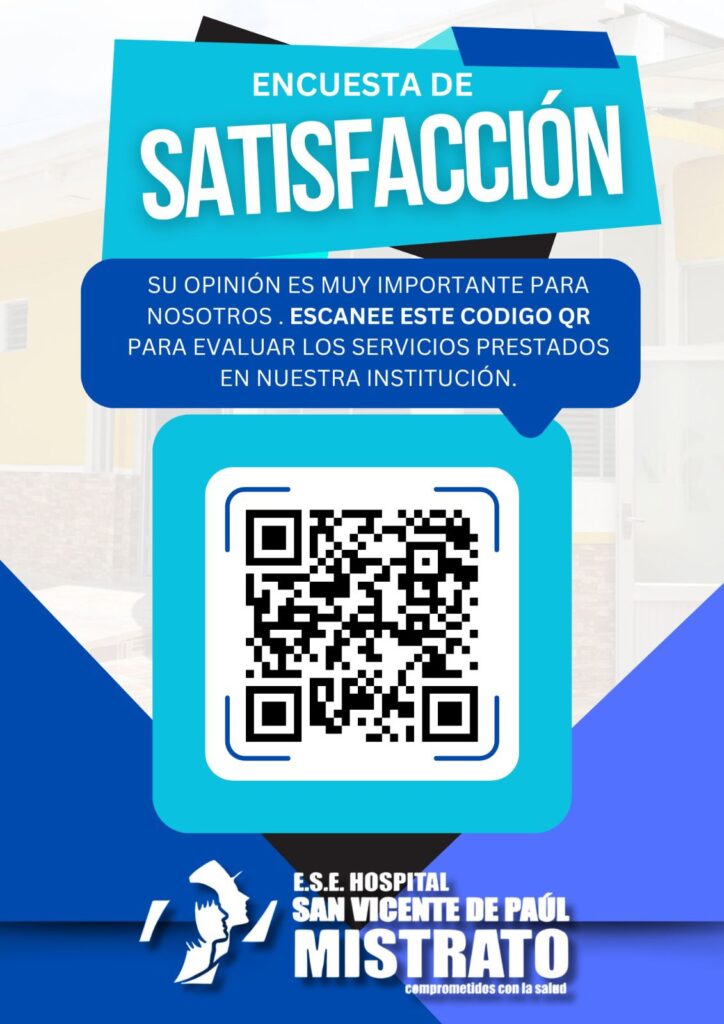 E📲 ESCANEA EL CÓDIGO QR Y LLENA TU ENCUESTA DE SATISFACCIÓN ¡Tu opinión es muy importante para nosotros! Ayúdanos a mejorar nuestros servicios respondiendo una breve encuesta.